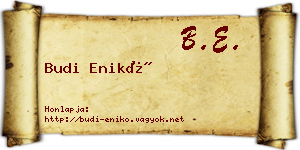 Budi Enikő névjegykártya